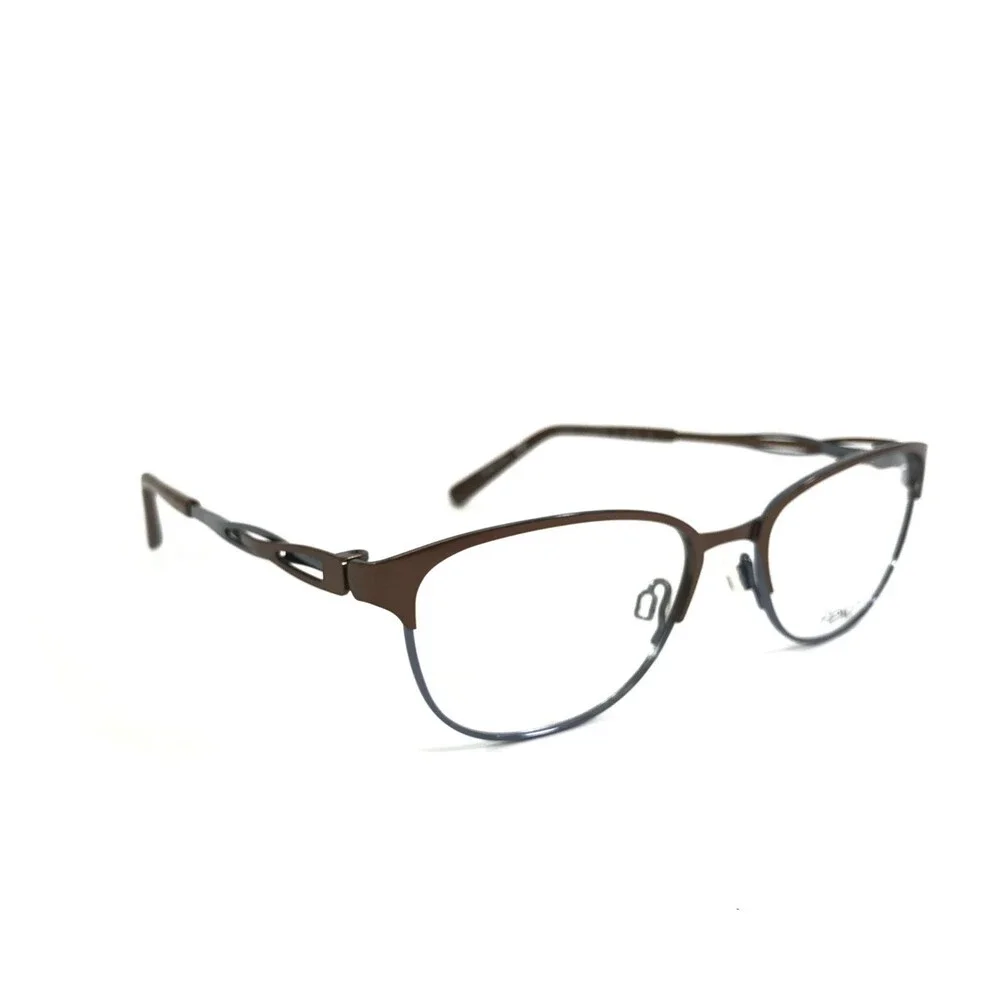 Flexon Eyeglasses Frames CLAUDETTE 210 Brown Teal Blue Cat Eye 52-18-135